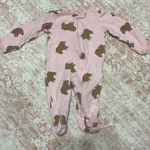 Pink Bear Print Sleeper